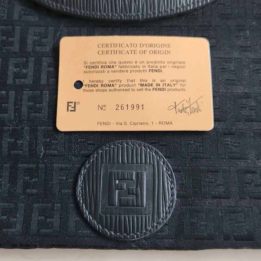 Fendi Black Fabric Handbag/Clutch - Picture 4 of 4